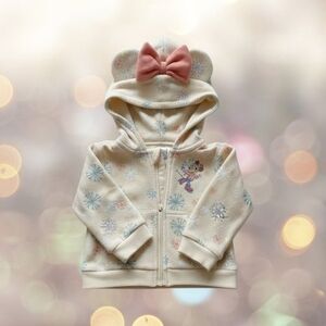 Disney Baby Minnie Mouse Holiday Zip-Up Hoodie Size 0–3 Months